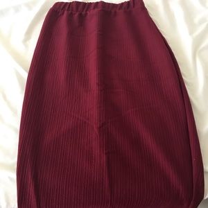 Bodycon Midi Burgundy Skirt